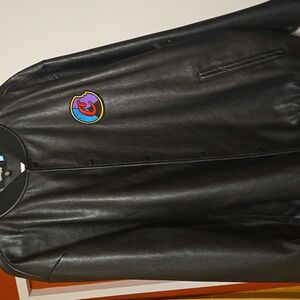Black Leather Varsity Jacket
